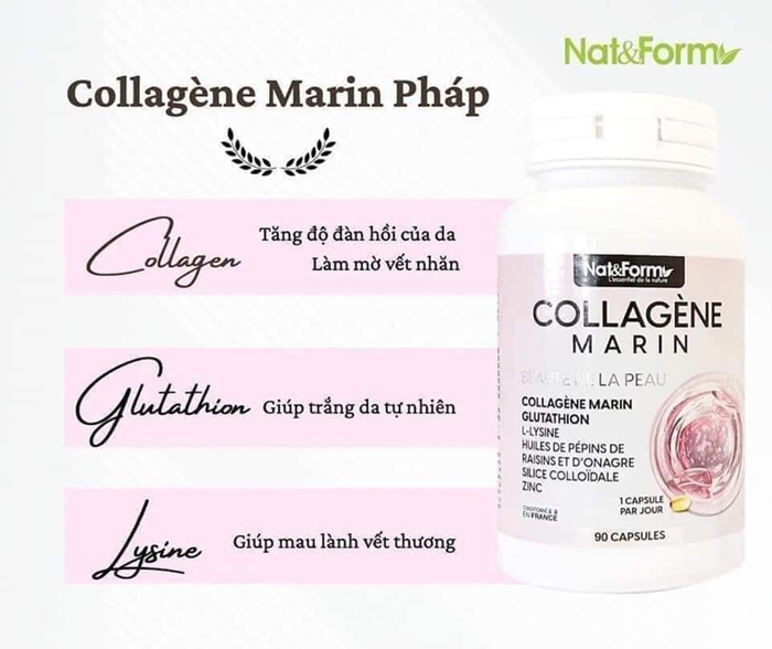Viên uống Collagen trắng da NAT&FORM – 90 viên