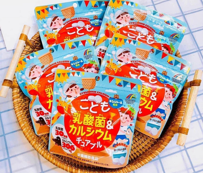 Kẹo bổ sung canxi + Vitamin D + lợi khuẩn cho bé Unimat Riken Nhật